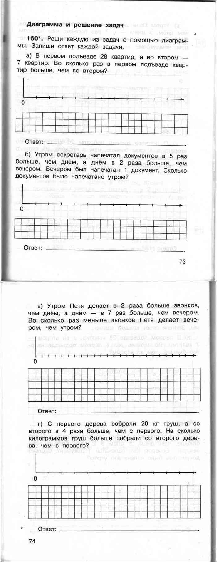 Тетрадь самостоятельная работа 3 класс. Реши каждую из задач с помощью диаграммы запиши ответ каждой задачи. Утром Петя делает в 2 раза больше. Утром Петя делает в 2 раза больше звонков чем днем а днем. Утром Петя делает в 2 раза больше звонков чем днем а днем в 7.